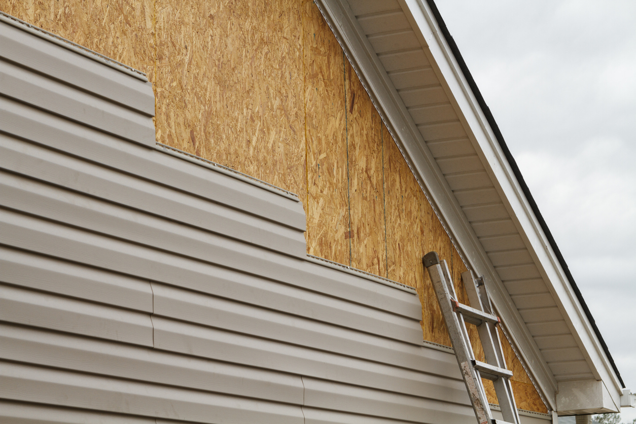 vinyl siding installation on a house